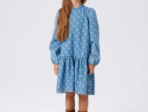 Name It cowboykjole mellem blå denim med logo print